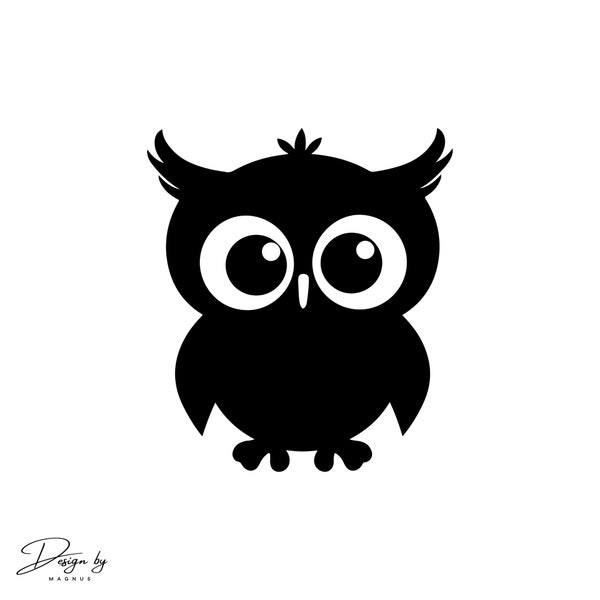 Owl Svg, Owl Clip Art, Owl Design, Cute Owl Svg, Owl Vector File, Svg, Dxf, Png, Jpeg, Eps and Pdf File, Owl Silhouette, Instant Download