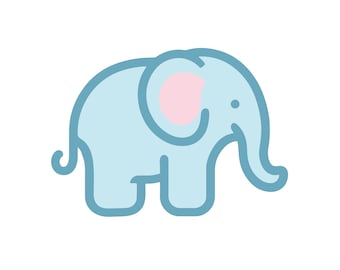 Cute Elephant Svg, Baby Elephant Svg, Baby Elephant Png, Elephant Clipart, Elephant Cut File For Cricut, Elephant Vector, Instant Download