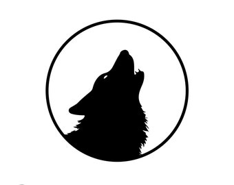 Howling Wolf And The Moon, Howling Wolf Patch Svg, Wolf Svg, Wolf Cut File, Wolf Png File, Wolf Clipart, Wolf Svg Image, Instant Download