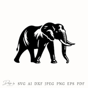 Elephant Svg, Elephant Svg File For Cricut, Elephant Clipart, Elephant Silhouette, Elephant Cut File, Elephant Png File, Instant Download