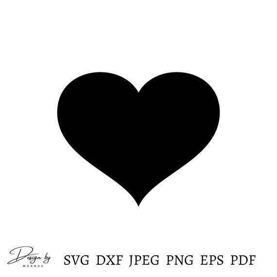 Heart Shape Svg, Heart Silhouette, Heart Design, Heart Png, Eps, Dxf, Love  Svg, Heart Cut File, Heart Graphics, Svg Files Digital Download 