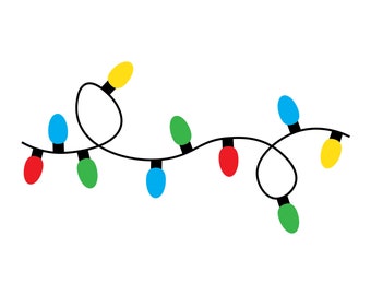 Christmas Lights Svg, Christmas Lights Clipart, Christmas Vector, Christmas Lights Png, Christmas Cut File, Christmas Svg, Instant Download