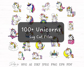 100+ Unicorn SVG Bundle, Cute Unicorn Clipart, PNGs & Cut Files, Designs for Cricut and Creative Projects, Perfect for Crafting