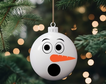 Snowman Face Svg, Snowman Face for Christmas Ornament, Christmas Ornament Design, Christmas Snowman Svg, Christmas Svg, Instant Download