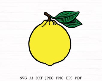 Lemon Svg File, Lemon Clipart, Lemon Png With Transparent Background, Lemon Art, Lemon Design, Lemon Cut File For Cricut, Instant Download
