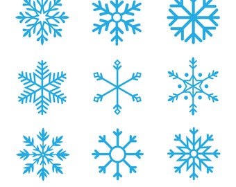 Snowflakes Svg Bundle 9 Designs, Snowflakes Svg File, Snowflakes Png, Snowflakes Cut File, Winter Svg, Christmas Svg Files, Instant Download