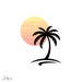 Sun and Palm Tree Svg File, Summer Vector File, Beach Svg, Vacation Svg ...