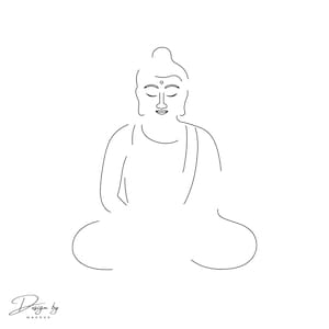Boeddha lijntekeningen, Boeddha Svg, Zen Art, Boeddha Design, Boeddha Png, Svg-bestanden voor Cricut, meditatie Svg, Boeddha illustratie, Instant Download