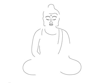 Buddha Line art, Buddha Svg, Zen Art, Buddha Design, Buddha Png, Svg Files For Cricut, Meditation Svg, Buddha Illustration, Instant Download
