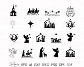 Nativity Svg Bundle 18 Designs, Nativity Scene Svg, Christmas Svg, Nativity Silhouettes, Nativity Svg Files for Cricut, Nativity Clipart