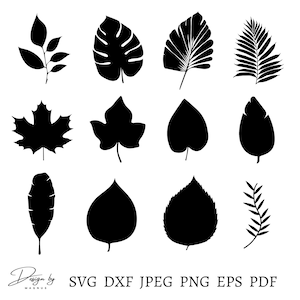 Leaves Svg Bundle, Leaves Cut File For Cricut, Leaves Clipart, Leaf Svg Files, Botanical Svg, Botanical Clipart, Leaf Png, Instant Download
