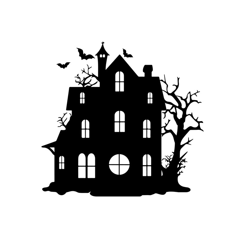 Haunted House Svg, Haunted House Clipart, Haunted House Png, Halloween ...