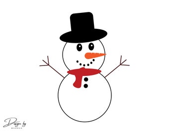 Snowman Svg, Snowman Png, Snowman Clipart, Snowman Design, Svg, Ai, Dxf, Eps, Jpeg, Png And Pdf, Christmas Svg, Winter Svg, Instant Download