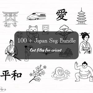 100 + Japan Svg Bundle, 107 Design, Japan Svg Files, Japan Clipart, Japanese Svg, Geisha, Mount Fuji, Sumo Wrestler, Svg Files for Cricut