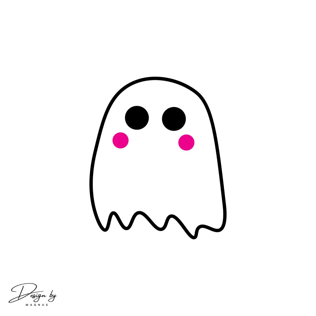 Cute Ghost Svg, Halloween Design, Svg, Dxf, Eps, Jpeg, Png and Pdf