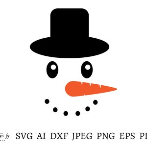Snowman Face Svg, Snowman Face Png, Christmas Svg, Winter Svg, Snowman Png, Snowman Cut File For Cricut, Snowman Clipart, Instant Download