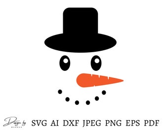 Snowman Face Svg, Snowman Face Png, Christmas Svg, Winter Svg, Snowman Png, Snowman Cut File For Cricut, Snowman Clipart, Instant Download