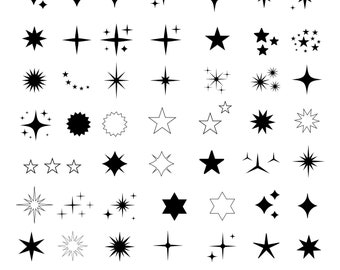 Sparkle Svg Bundle 48 Designs, Sparkle Svg, Sparkle Png, Star Svg File, Star Bundle, Star Svg, Cricut, Sparkle Stars Svg, Instant Download