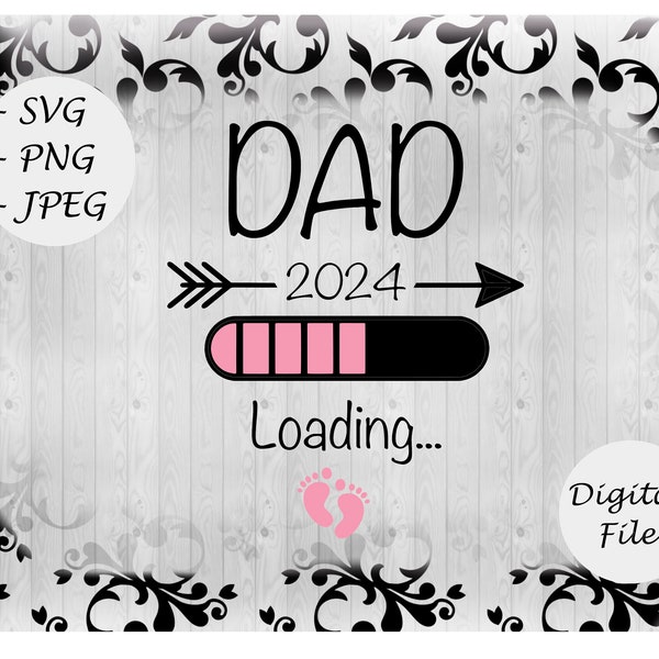 Dad Laden 2024 pink - Sofortiger digitaler Download, svg, png und jpg Dateien! Geschenkidee!