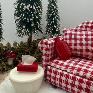 Cold set for gnome door, hot water bottle, tissue box, gnome cold, decoration, dollhouse, gnome door, miniature, 3-D print
