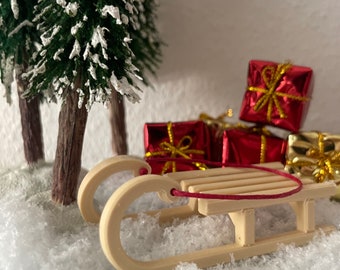 Sleigh for gnome door, dollhouse, decoration, 3D printing, gnome accessories