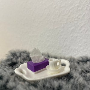 Cold set for Secret Santa's door, hot water bottle, tissue box, Secret Santa's cold, decoration, dollhouse, Secret Santa's door, miniature, 3-D printing image 4