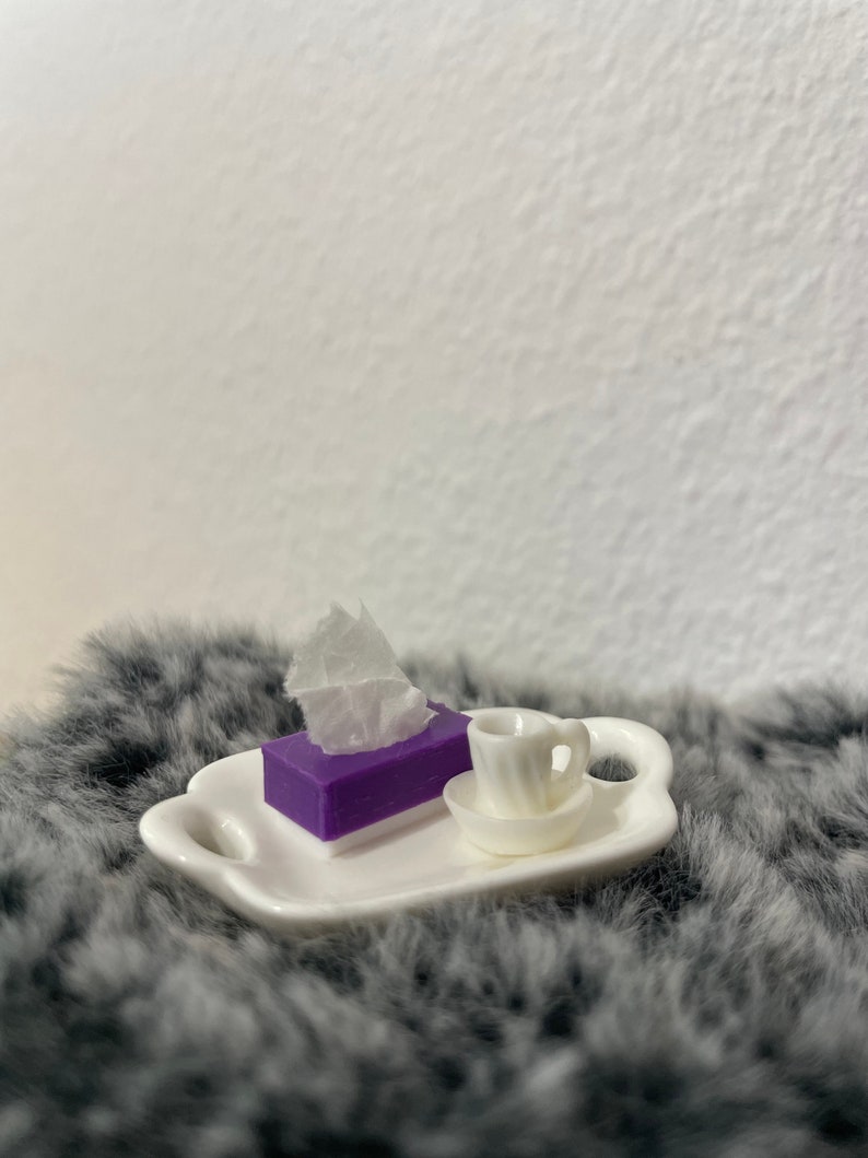 Cold set for Secret Santa's door, hot water bottle, tissue box, Secret Santa's cold, decoration, dollhouse, Secret Santa's door, miniature, 3-D printing image 4