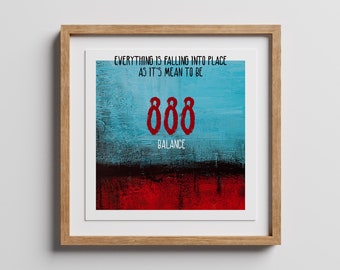 Angel Number 888 Print | Spiritual Balance Wall Art | Manifestation Decor | Digital Download