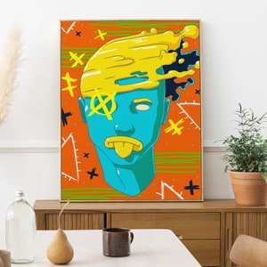 Kaleidoscope Soul: Vibrant Contemporary Art Portrait - Digital Masterpiece - Digital download