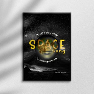 Space Song Beach House Print, Printable Wall Art, Music Quote Poster, Indie Rock Art, Digital Download