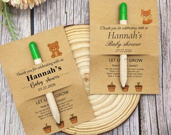 Personalized Baby Shower Seed Pencil Favors: Eco-Friendly Plantable Seed Pen