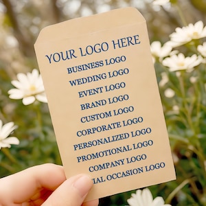 Custom Business Logo Seed Packets/Personalized for Business/Wedding Favors/Marketing Gifts/Events & Promotional Gifts/Custom Seed Packets