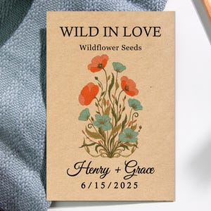 Personalized Wedding Seed Packets for Guest, LET LOVE GROW Wedding Wildflower Seed Packets, Bridal Shower Seed Packet with Seed Included