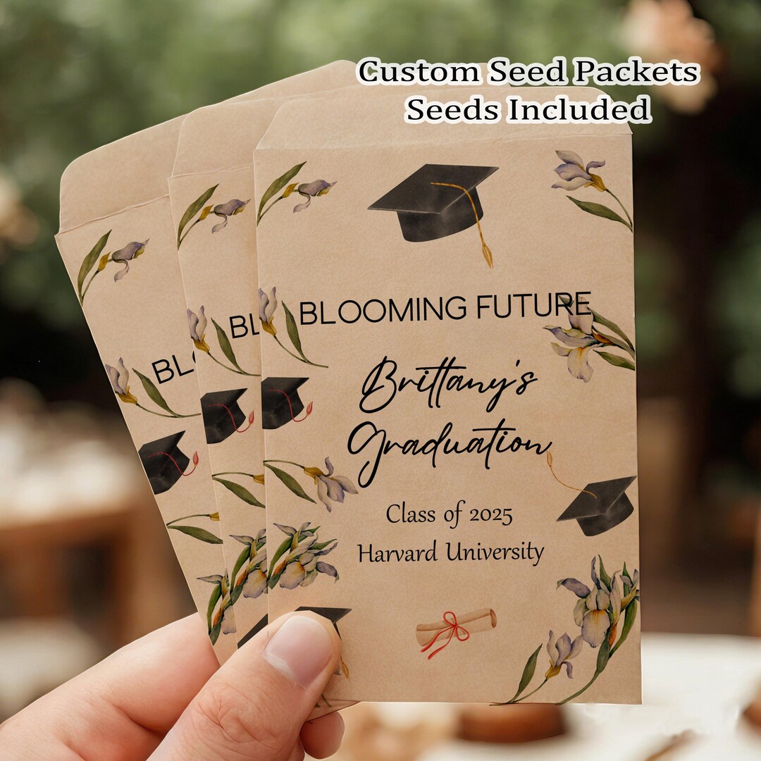 Grad Packet Custom Graduation Seed Packets Favor for Guest in Bulk, Graduation ...