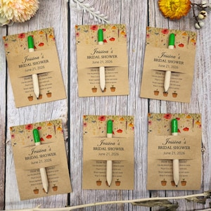 Plantable Seed Pencils Bridal Shower Favors: Eco-Friendly Basil Seed