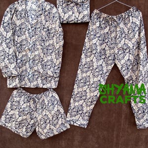 Indian Cotton  Pajama Set Cotton Lounge wear, Women And Men&#39;s Night Wear Cotton Pajama Set, Bridesmaid Night Wear Pajama set