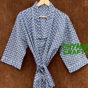 Cotton Kimono Robe Dressing Gown wedding robe Block Print Bridesmaid Robe Summer Nightwear bathrobe beachwear women men gifts floral