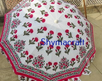 Parasol ogrodowy z nadrukiem ręcznym: Boho Patio Sun Shade