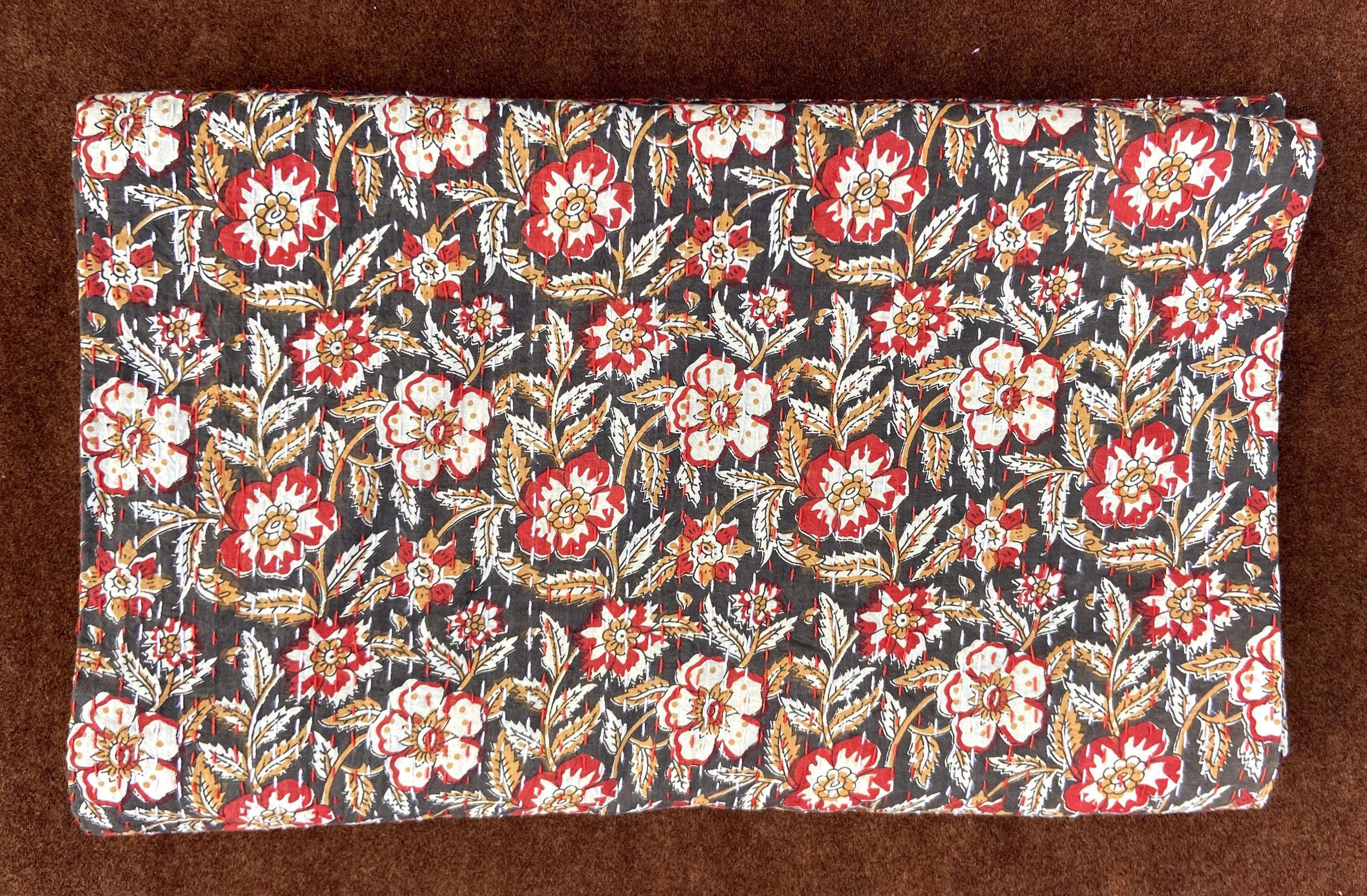 135 x 200 cm coton floral coloré matelassé couvre-lit couette couvre-lit vintage motif