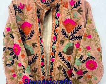 Handmade Velvet Suzani Jacket with Traditional Embroidery