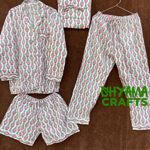 Floral Print PJ Set Pure Cotton PJ Set Bridesmaid PJ Set Pajama Set Night Wear Soft Cotton Night Suit