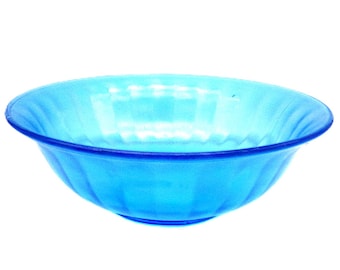 Blue Stretch Glass Flared Rim Bowl, Northwood Style