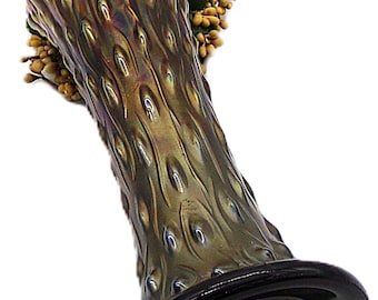 Northwood Carnival Glass Tree Trunk Vase 9 1/2" Marked