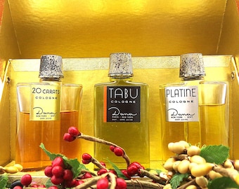 Vintage Dana Cologne Set: Tabu, 20 Carats, Platine - Gold Flakes