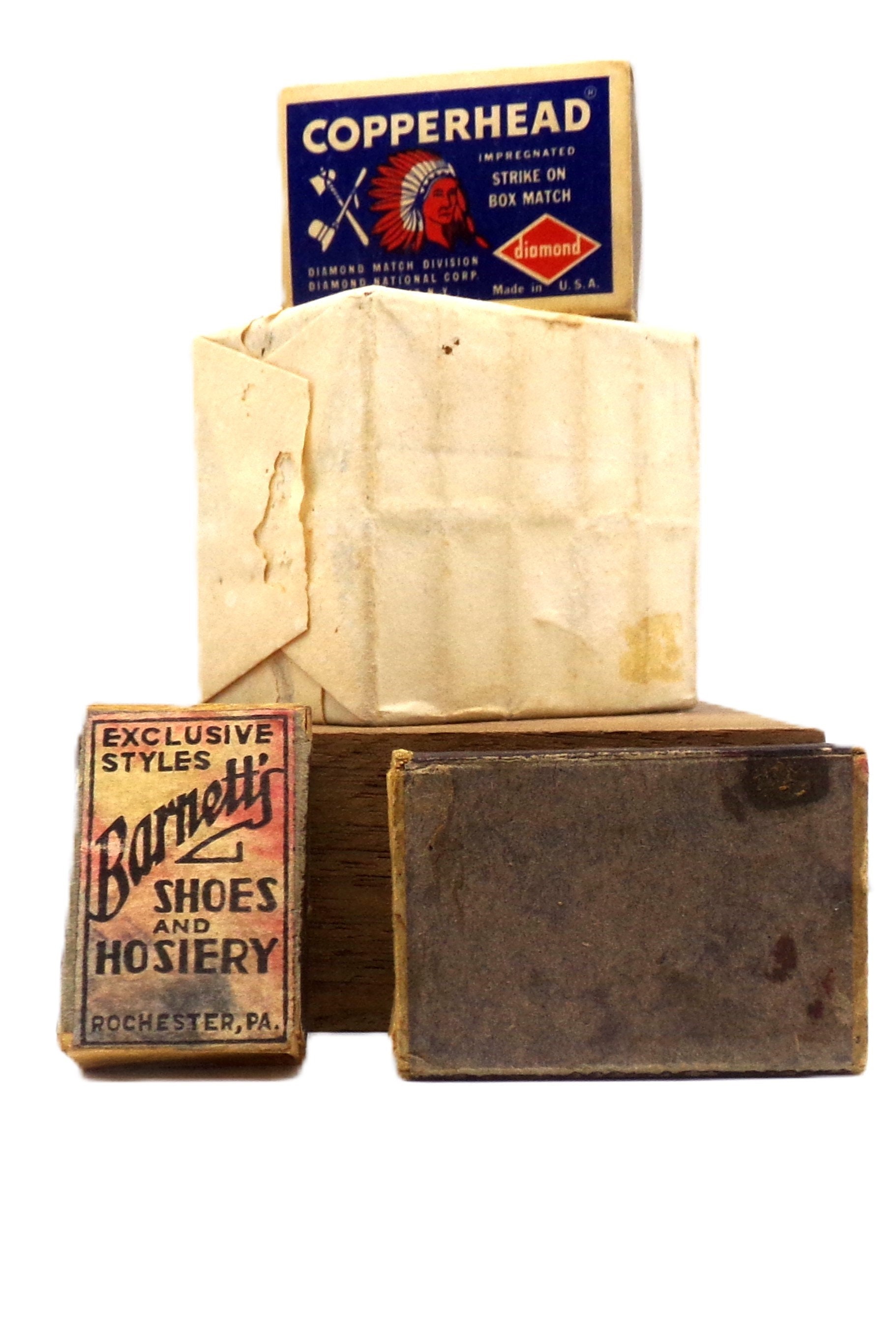 Advertising Wooden Box Matches Vulcan, Copperhead Diamond