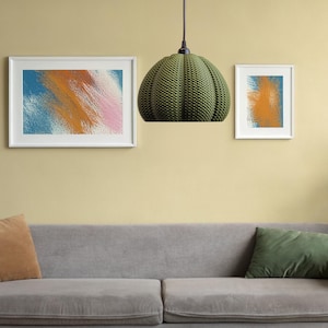 Lamp shade (shown in Olive colour) in an example living room scene.