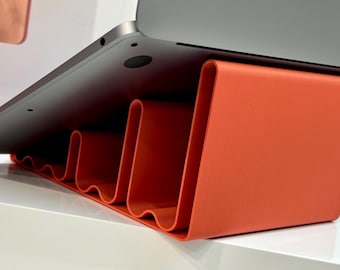 Eco-Friendly Designer Laptop Display Stand | Laptop Raiser | Unique 3D Printed Texture / "Wave" Design