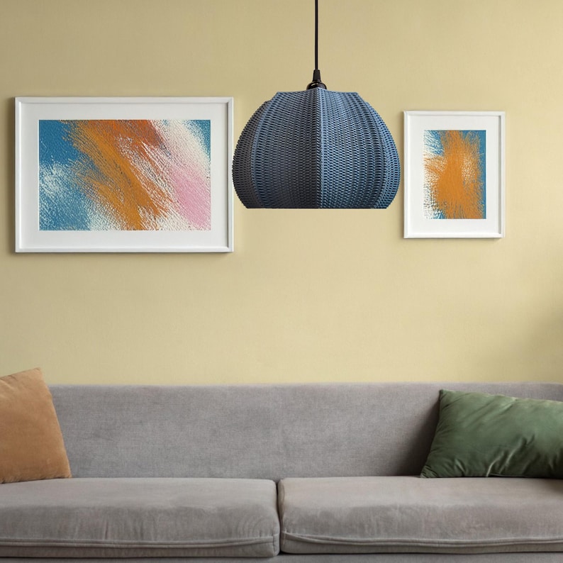 Lampshade (in Slate colour) shown in example living room area.