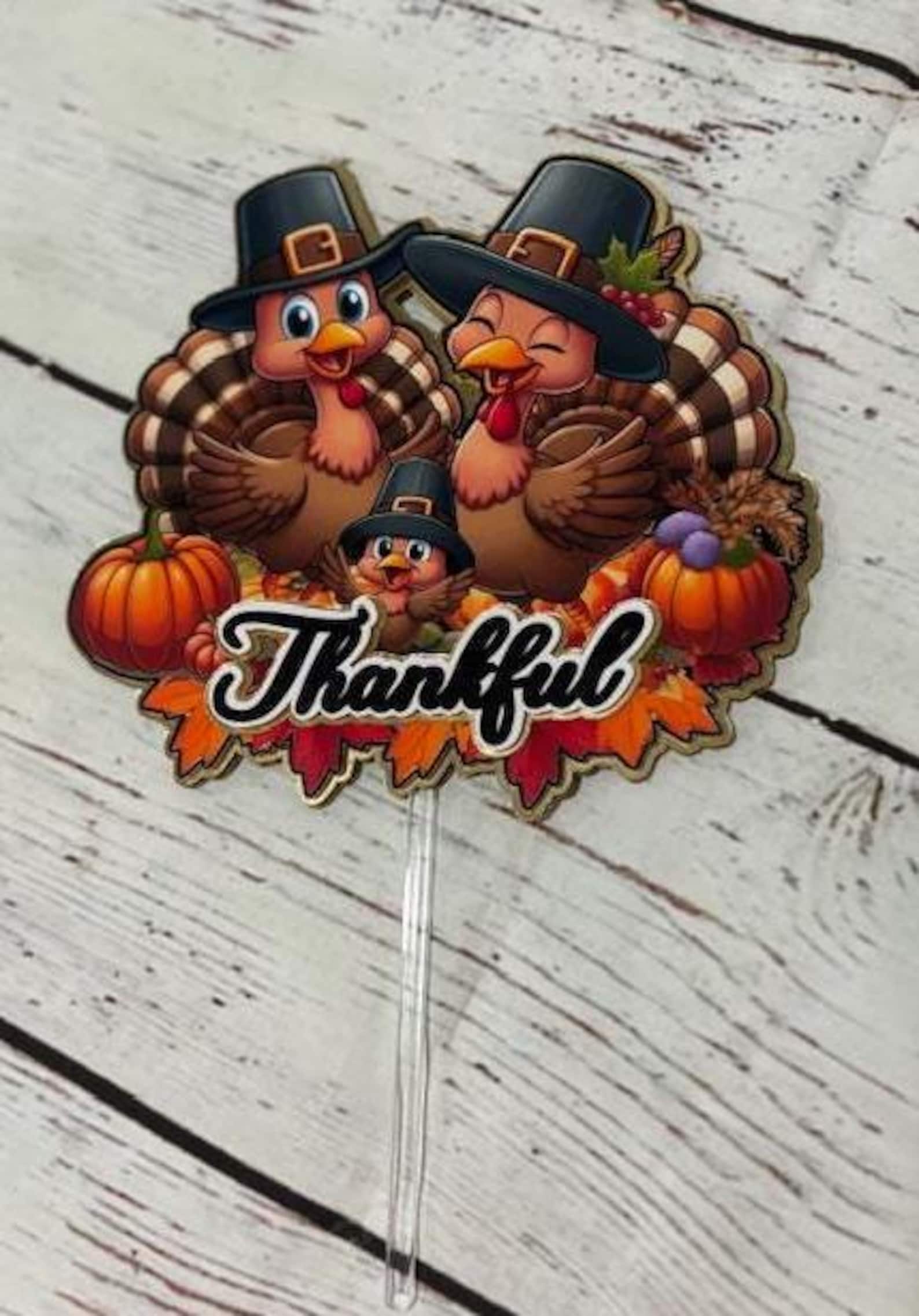 Thanksgiving Ramo Toppers Thanksgiving Cake Topper, Turkey Cake Topper, Party Decor, Thanksgiving ...