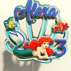 Mermaid Cake topper, Ariel cake topper, Princess cake topper, Ariel party decor, Mermaid party decor, princess party decor, birthday topper